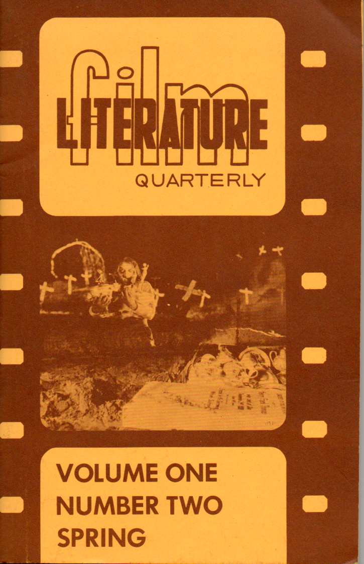 LITERATURE / FILM QUARTERLY magazine side cover Issue 2  Vol 1 # 2  1973
